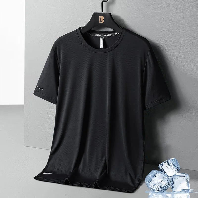 👕CAMISETA DE CUELLO REDONDO❄️👕 SEDA HELADA🍃🧊