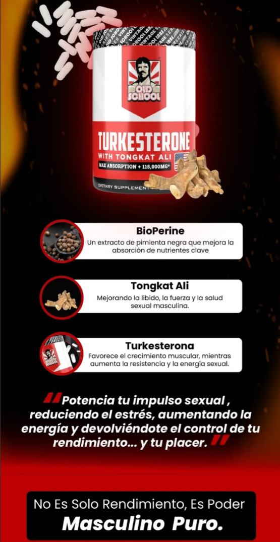 🦬Old School Labs Turkesterona Con Tongkat Ali Para Fuerza y Rendimiento 🦬- 120 Cápsulas