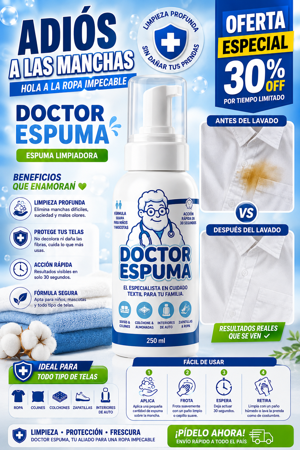 Doctor espuma🫧El especialista en manchas difíciles✨Limpieza profunda en segundos