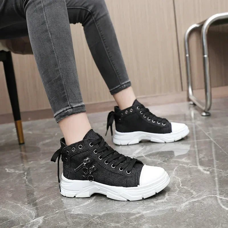 Tenis Retro Denim High-Top Sneakers
