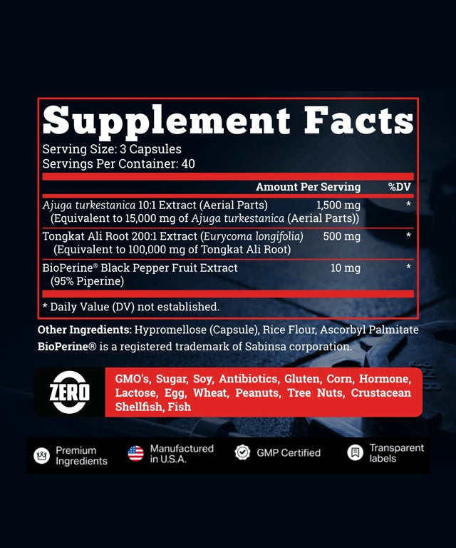 🦬Old School Labs Turkesterona Con Tongkat Ali Para Fuerza y Rendimiento 🦬- 120 Cápsulas