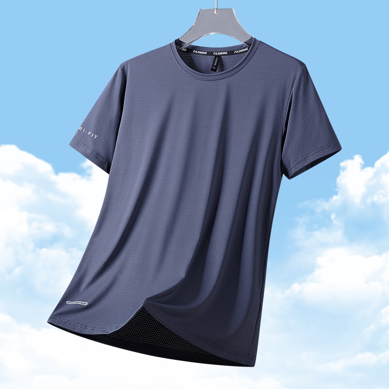 👕CAMISETA DE CUELLO REDONDO❄️👕 SEDA HELADA🍃🧊