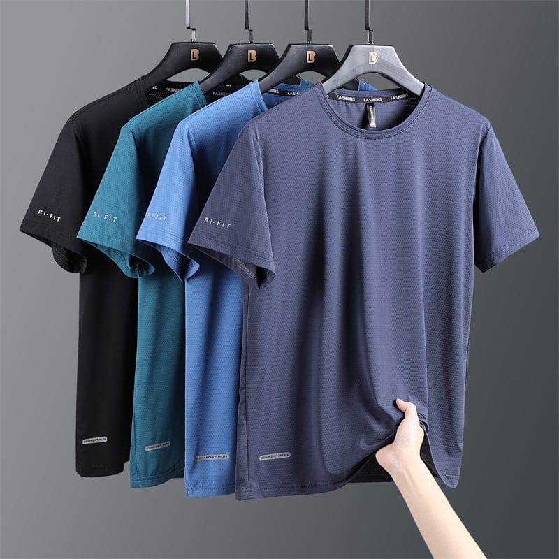 👕CAMISETA DE CUELLO REDONDO❄️👕 SEDA HELADA🍃🧊