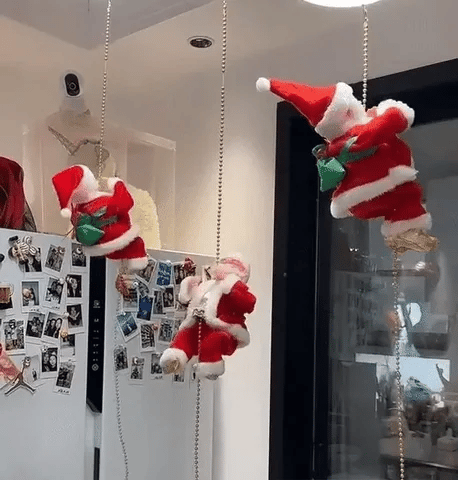 Santa clous escalador🎅 lleva la alegría navideña a nuevos niveles🎄