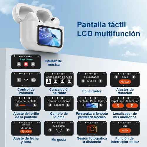 audífonos inalámbricos bluetooth a9pro con pantalla táctil✨ Tecnología que se escucha, comodidad que se siente 🛋️🔊