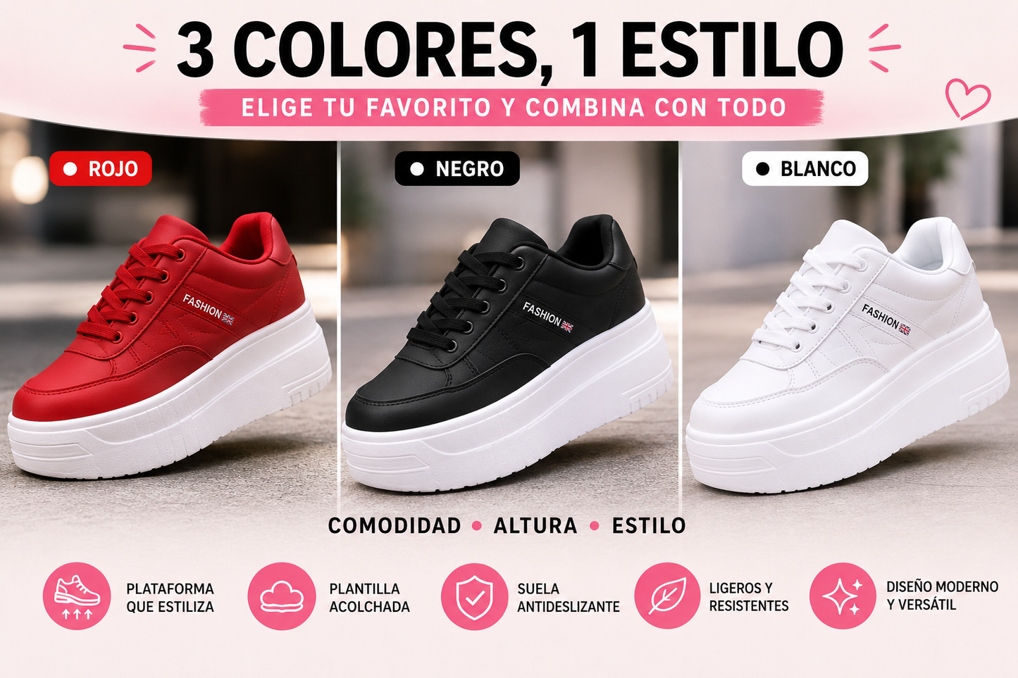 👟Tenis de plataforma NovaStep✨Más altura, más comodidad, más estilo en cada paso💖