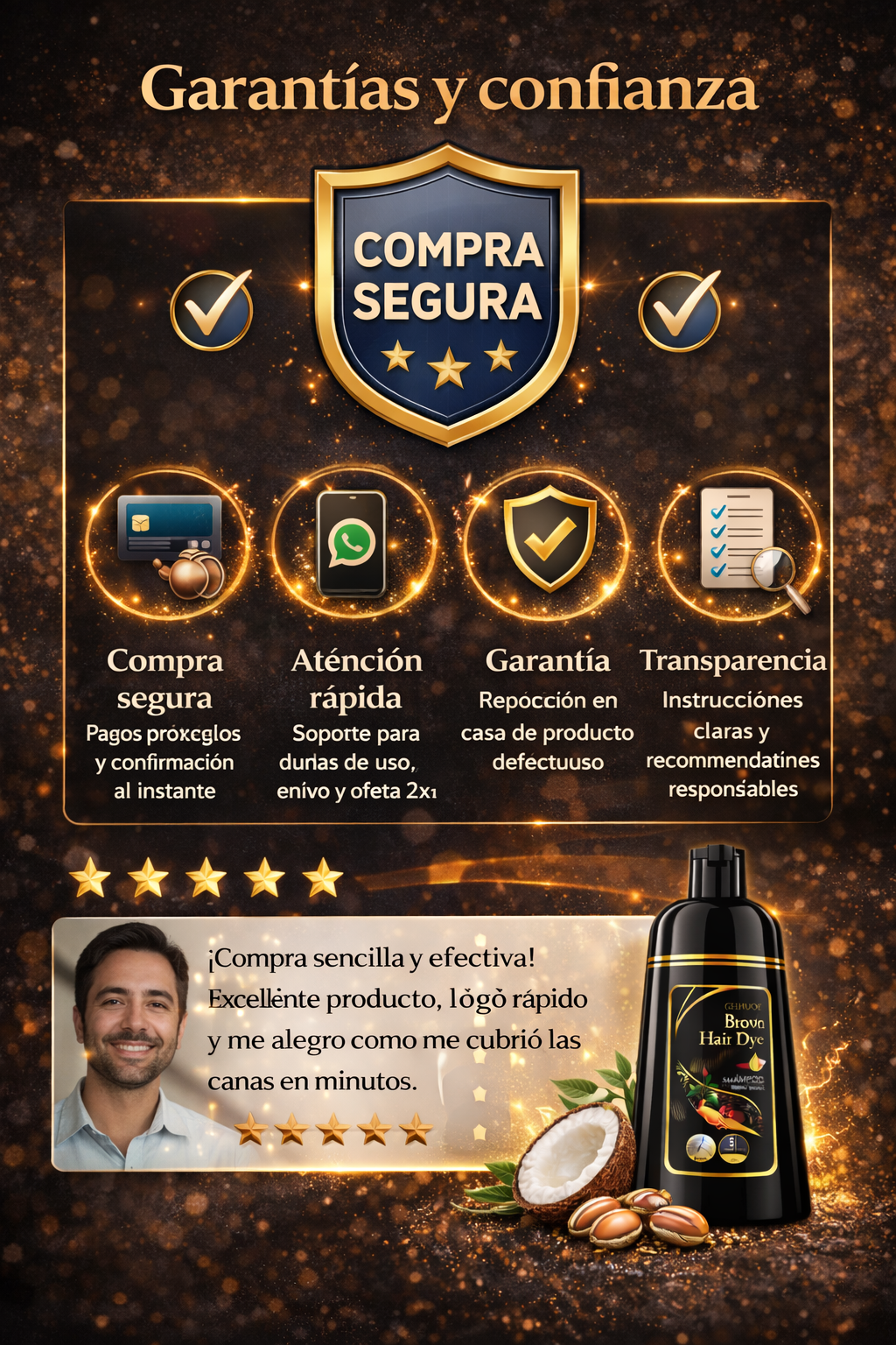 ✨Shampo black hair🎯✨ Sin mezclas,Sin complicaciones,Solo resultados👑