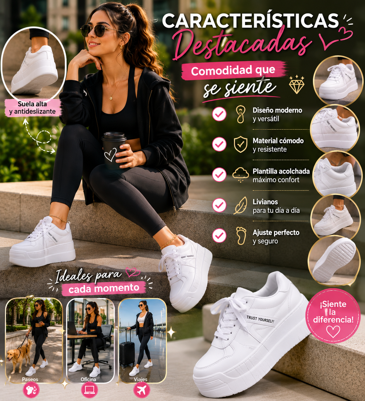 👟Tenis de plataforma NovaStep✨Más altura, más comodidad, más estilo en cada paso💖