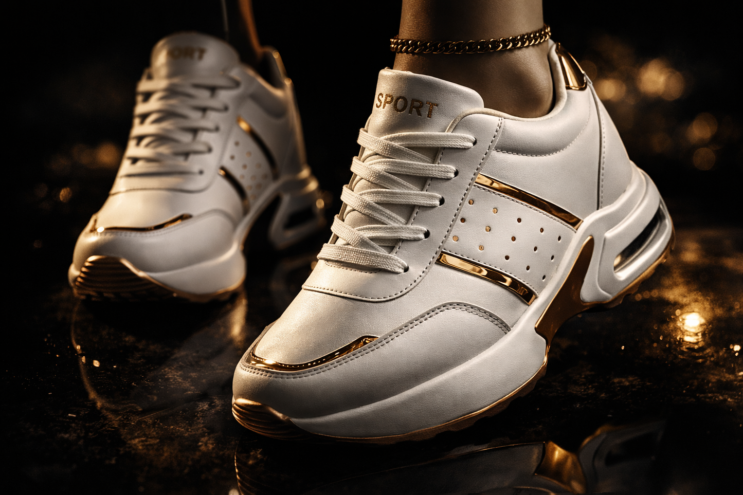 🔥Zapatilla Negra Luxury Sport👟El toque de lujo que tus pasos merecen✨