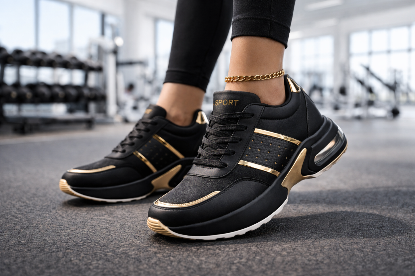 🔥Zapatilla Negra Luxury Sport👟El toque de lujo que tus pasos merecen✨