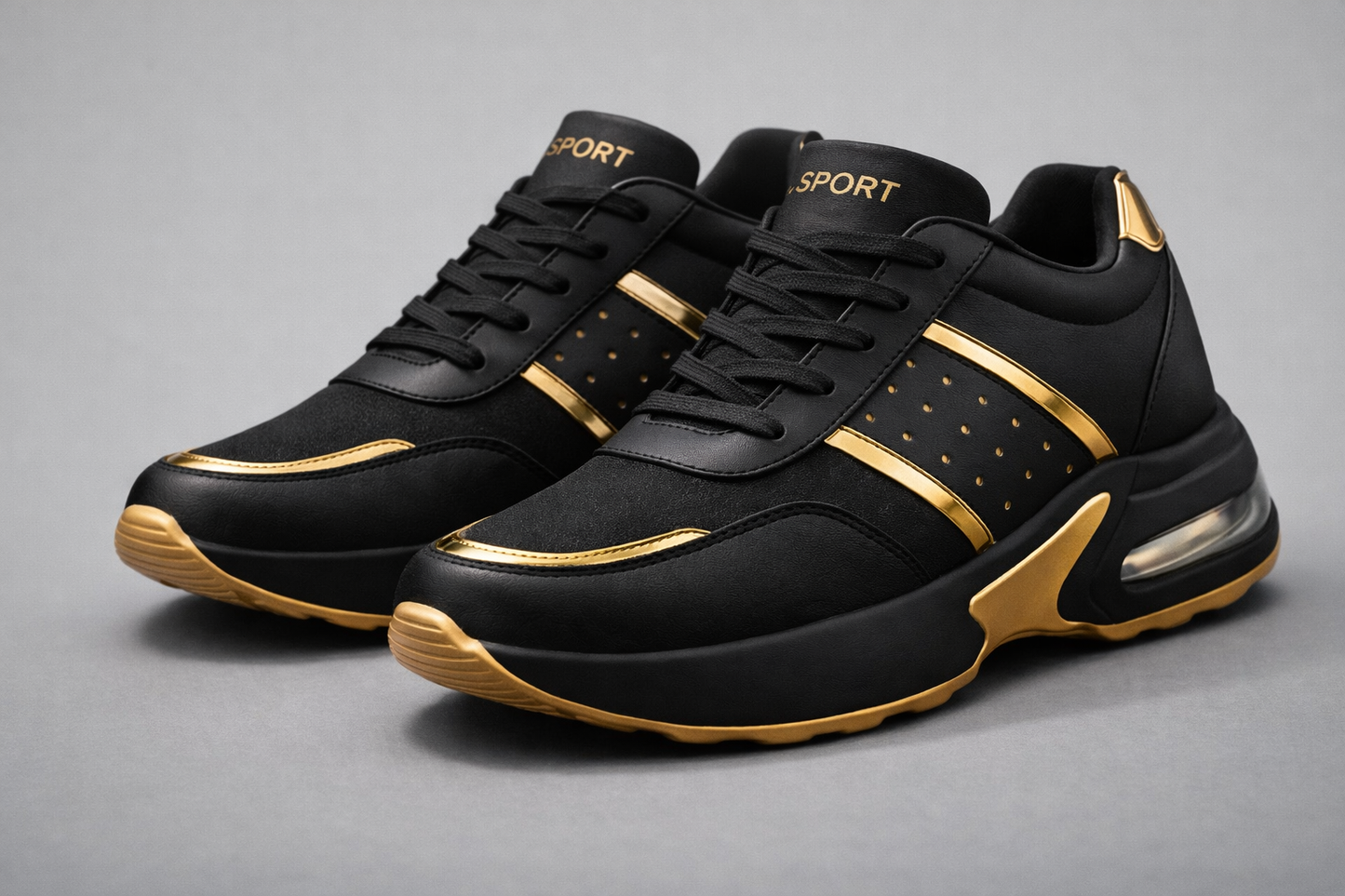 🔥Zapatilla Negra Luxury Sport👟El toque de lujo que tus pasos merecen✨