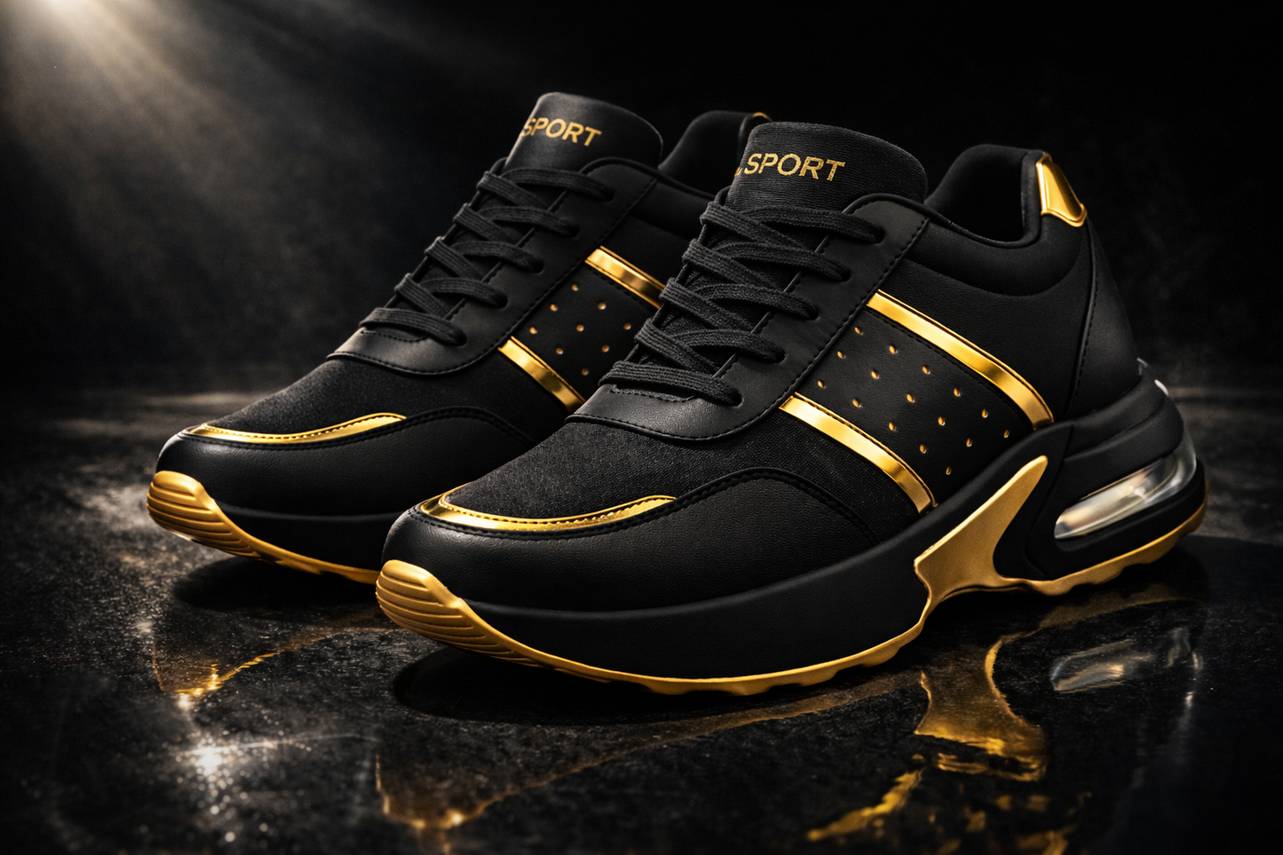 🔥Zapatilla Negra Luxury Sport👟El toque de lujo que tus pasos merecen✨
