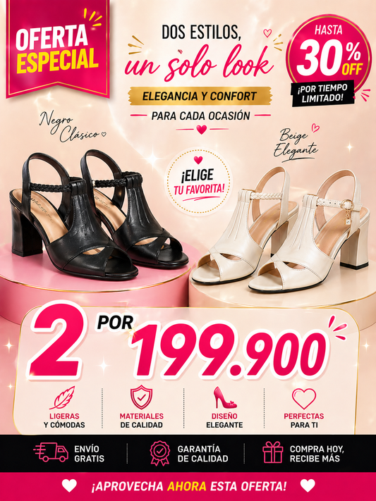 SANDALIA DE TACON CAROLINE✨Elegancia que se nota,sin esfuerzo🔥