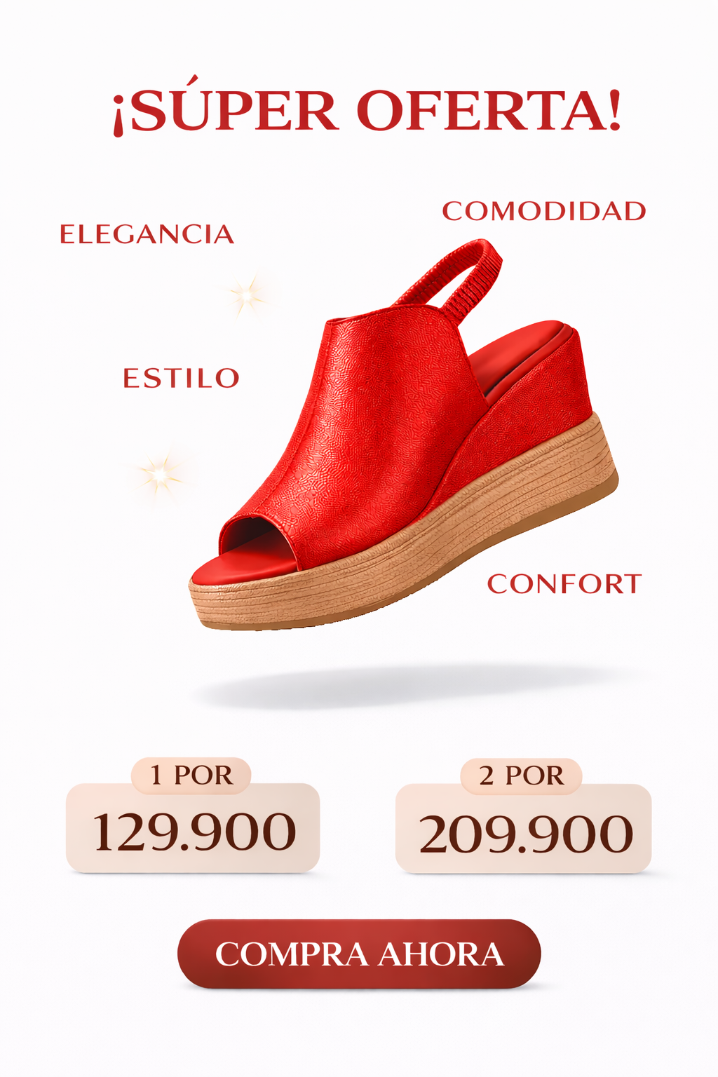 ⚡Sandalias Plataforma Confort Elegance🤍Altura perfecta, confort absoluto ✨