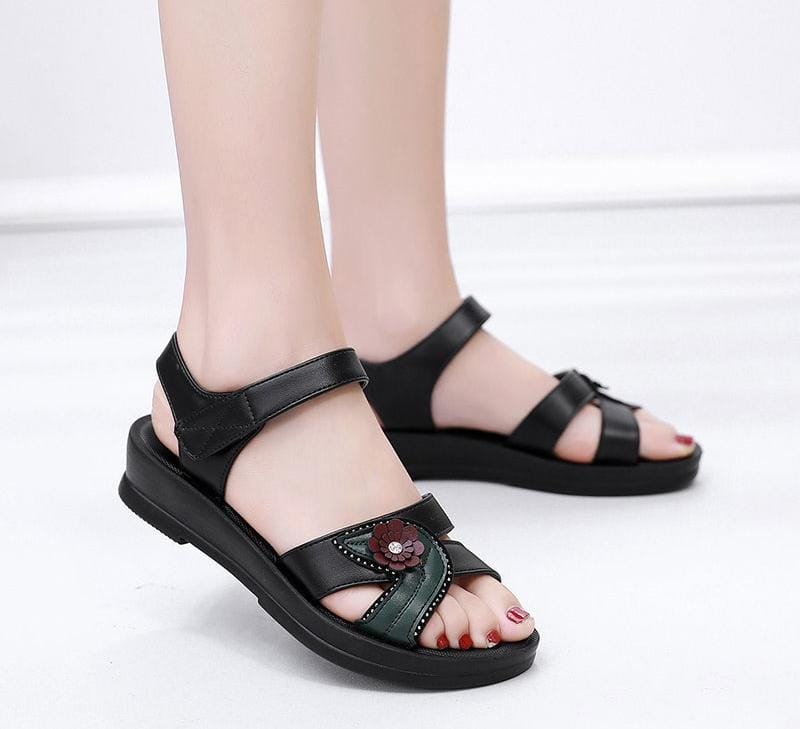 🌸 Sandalias Ortopédicas Mujer con Diseño Artesanal y Detalles Florales 🌸
