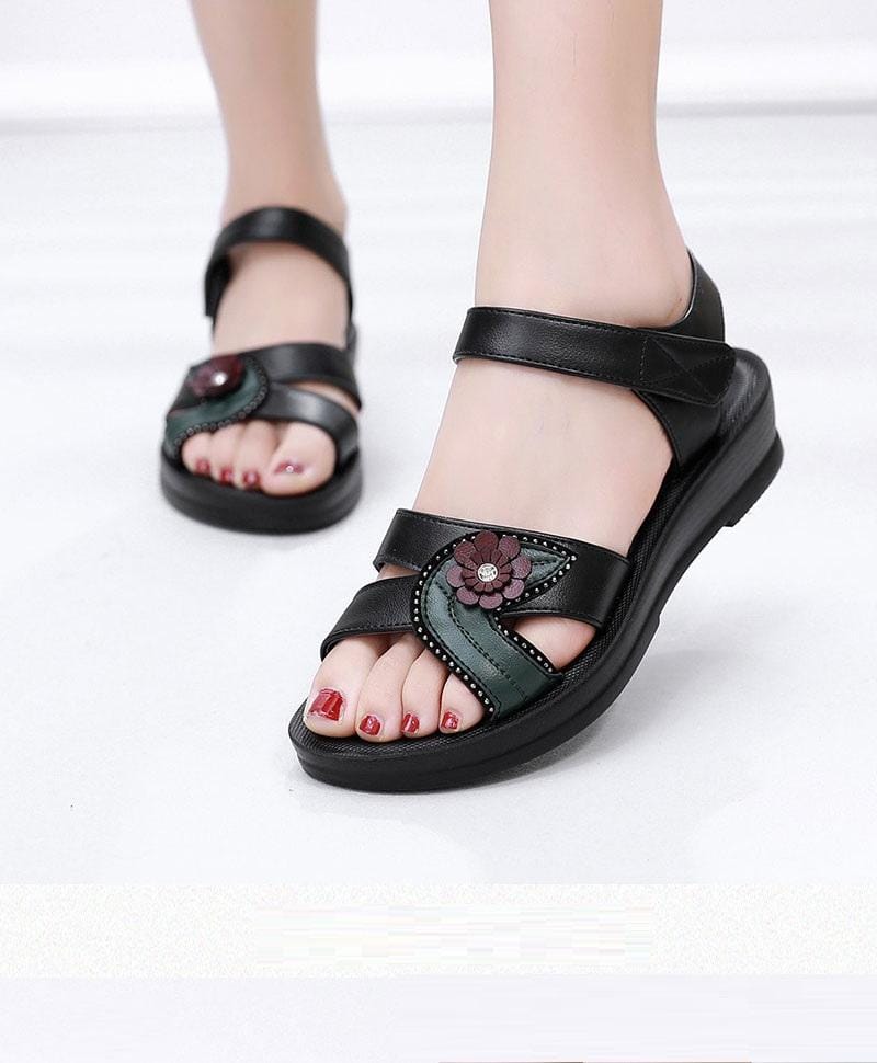 🌸 Sandalias Ortopédicas Mujer con Diseño Artesanal y Detalles Florales 🌸
