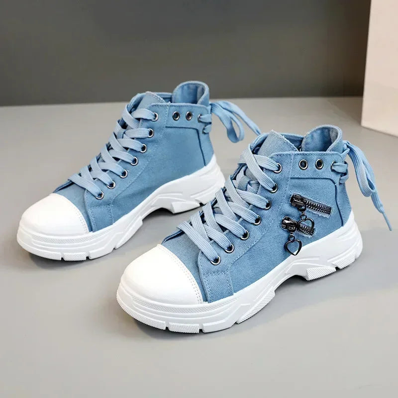 Tenis Retro Denim High-Top Sneakers