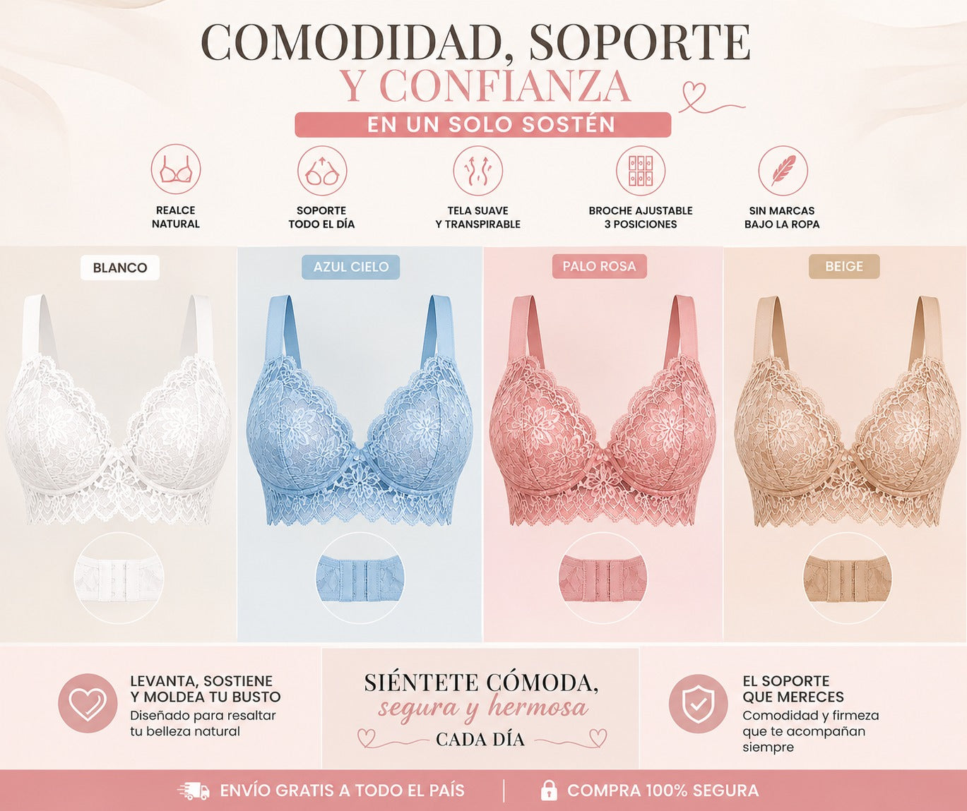 👑 Sosten confort Royal Bra💖Tu figura más hermosa, sin sacrificar comodidad💖