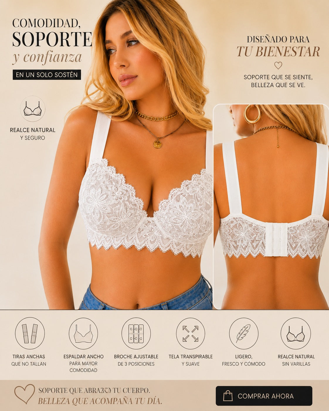 👑 Sosten confort Royal Bra💖Tu figura más hermosa, sin sacrificar comodidad💖