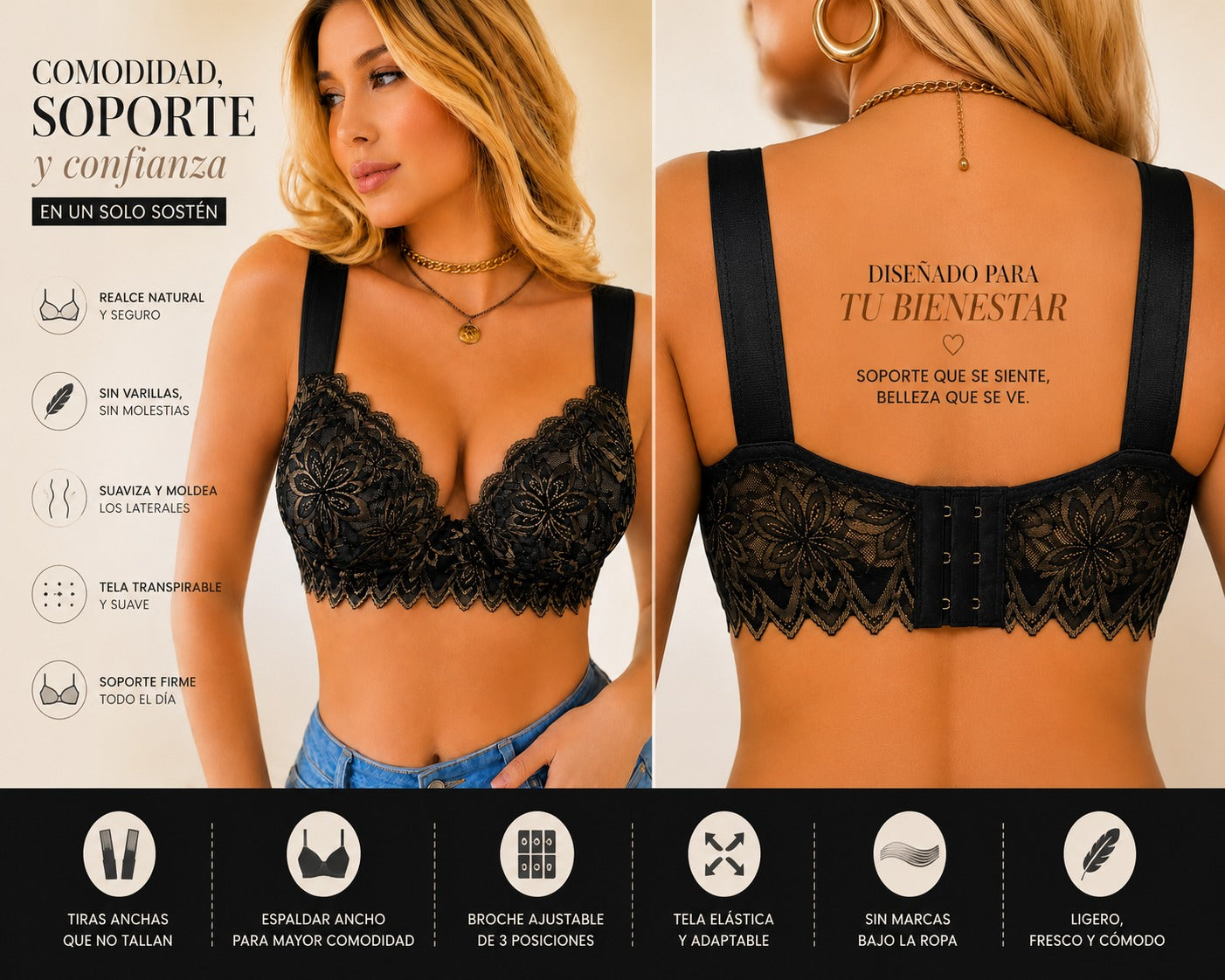 👑 Sosten confort Royal Bra💖Tu figura más hermosa, sin sacrificar comodidad💖